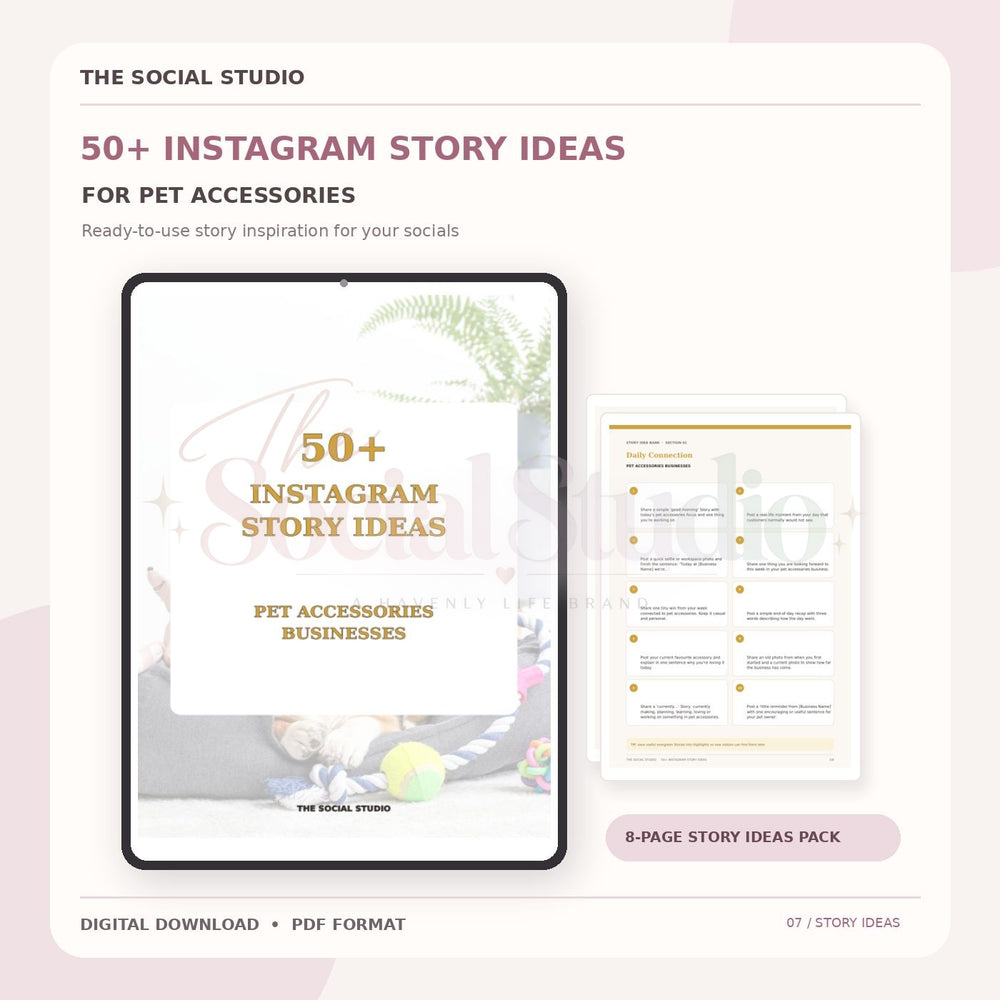 Pet Accessories – Instagram Story Ideas Pack | The Social Studio