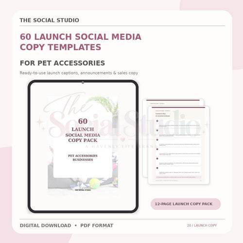 Pet Accessories – Launch Social Media Copy Pack | The Social Studio