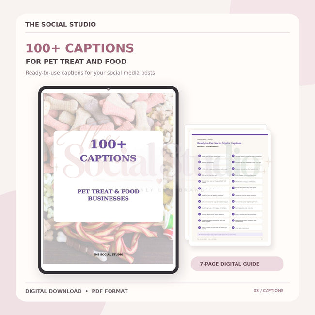 Pet Treats and Food – Caption Pack | The Social Studio