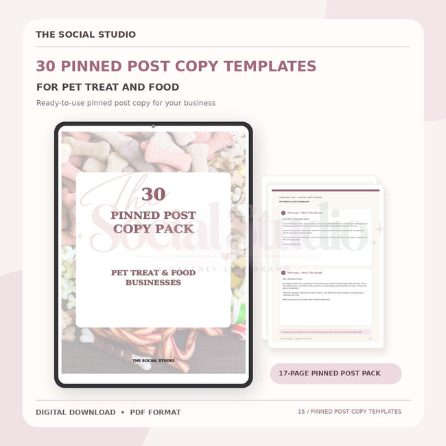 Pet Treats and Food – Pinned Post Copy Pack | The Social Studio