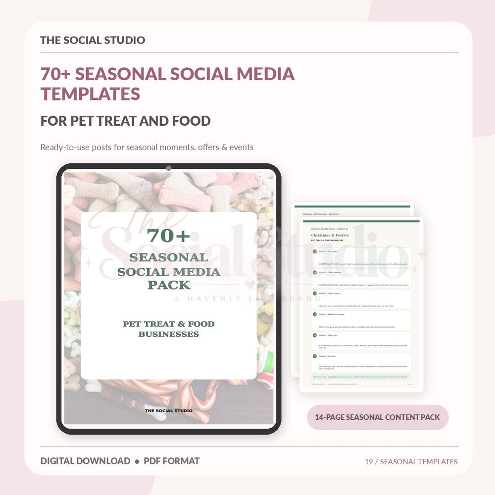 Pet Treats and Food – Seasonal Social Media Pack | The Social Studio