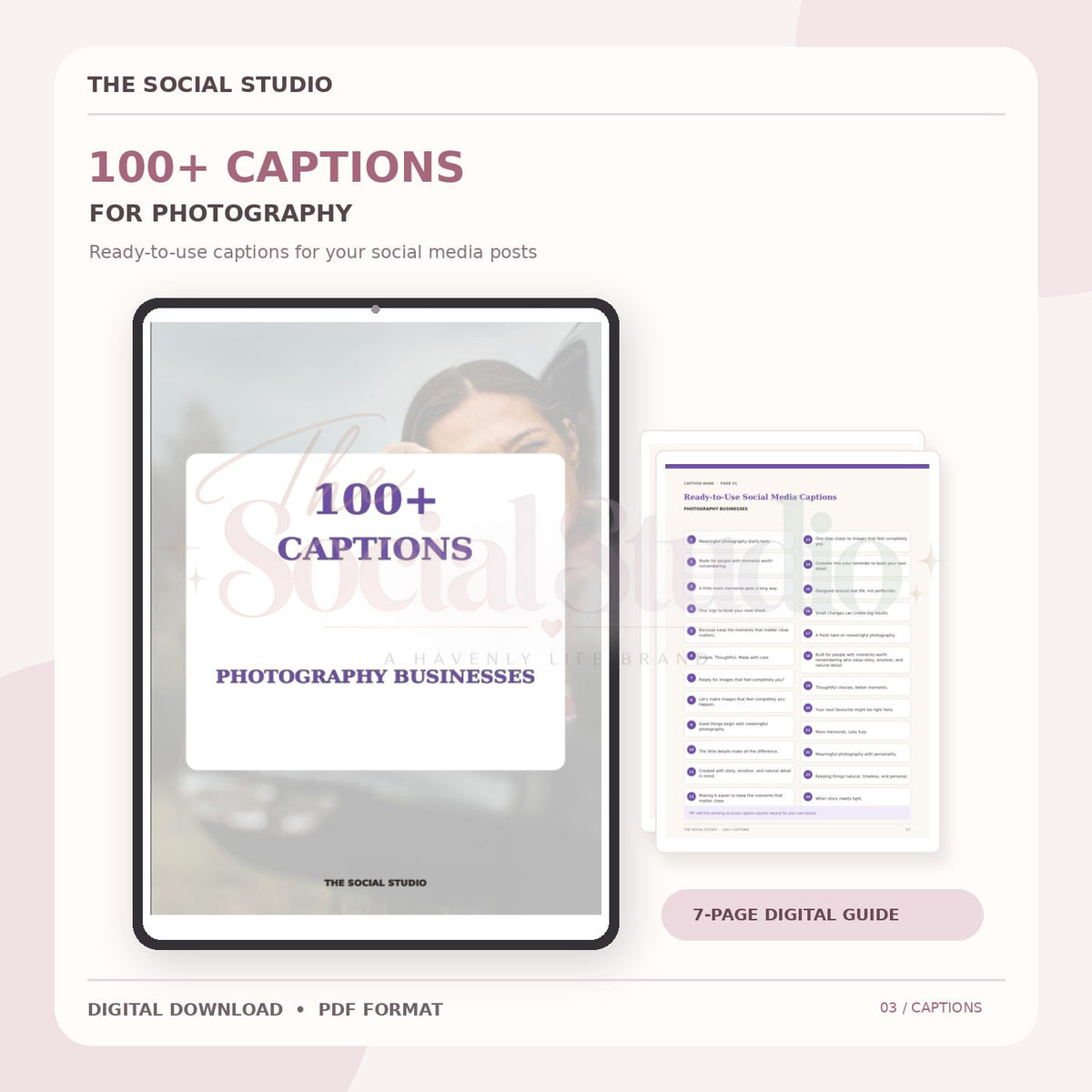 Photography – Caption Pack | The Social Studio