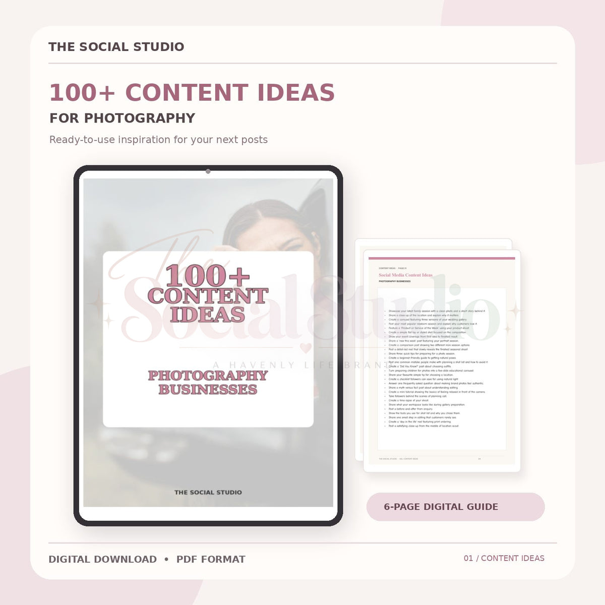 Photography – Content Ideas Pack | The Social Studio