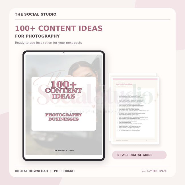 Photography – Content Ideas Pack | The Social Studio