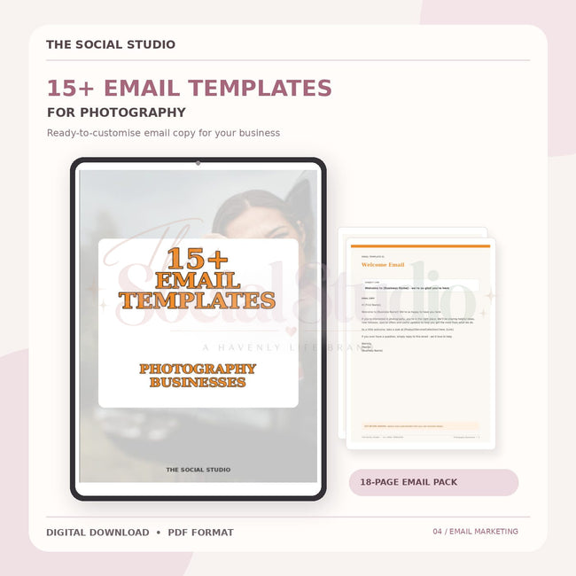 Photography – Email Templates Pack | The Social Studio
