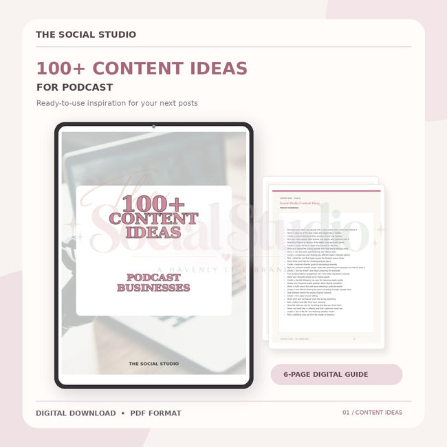 Podcasts – Content Ideas Pack | The Social Studio