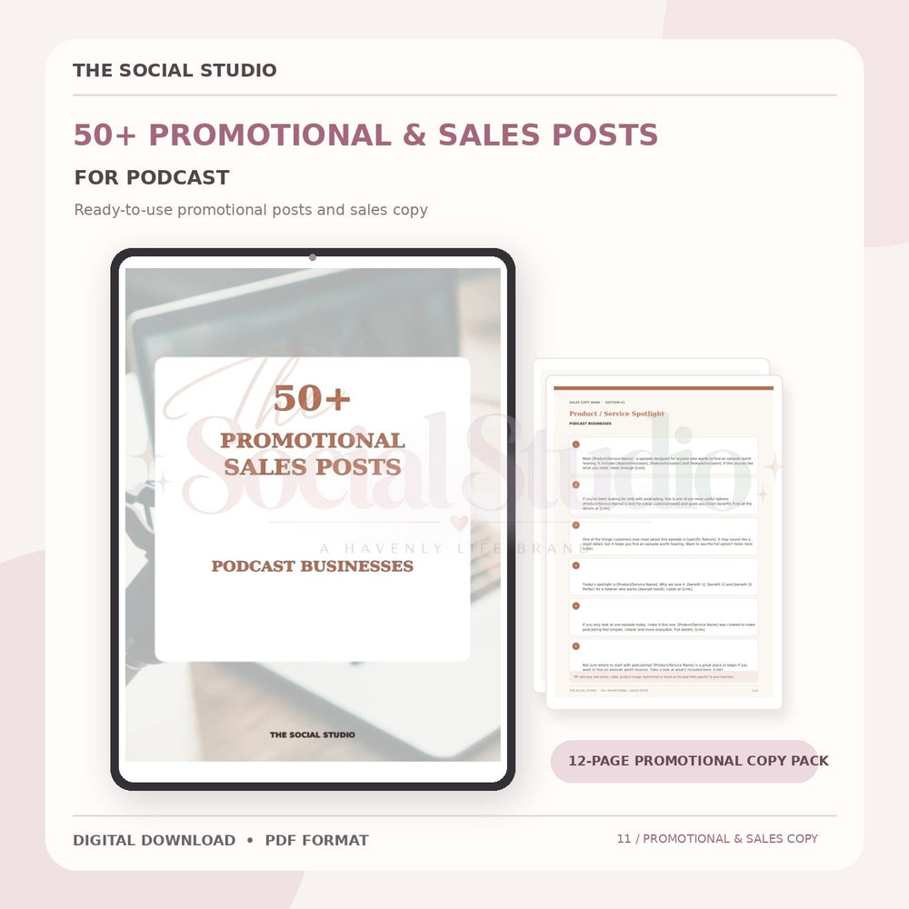 Podcasts – Promotional & Sales Post Templates | The Social Studio