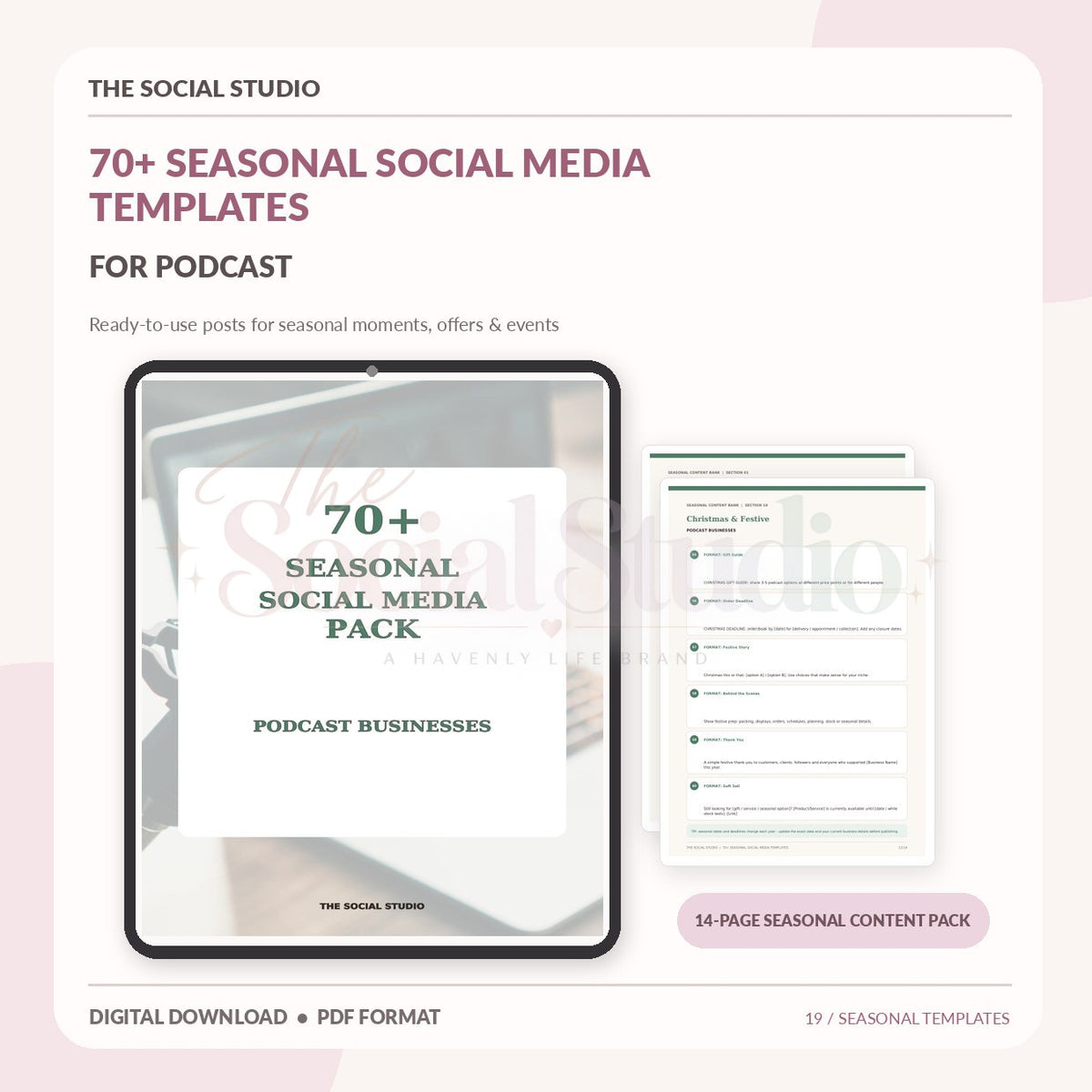 Podcasts – Seasonal Social Media Pack | The Social Studio