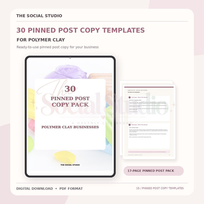 Polymer Clay – Pinned Post Copy Pack | The Social Studio