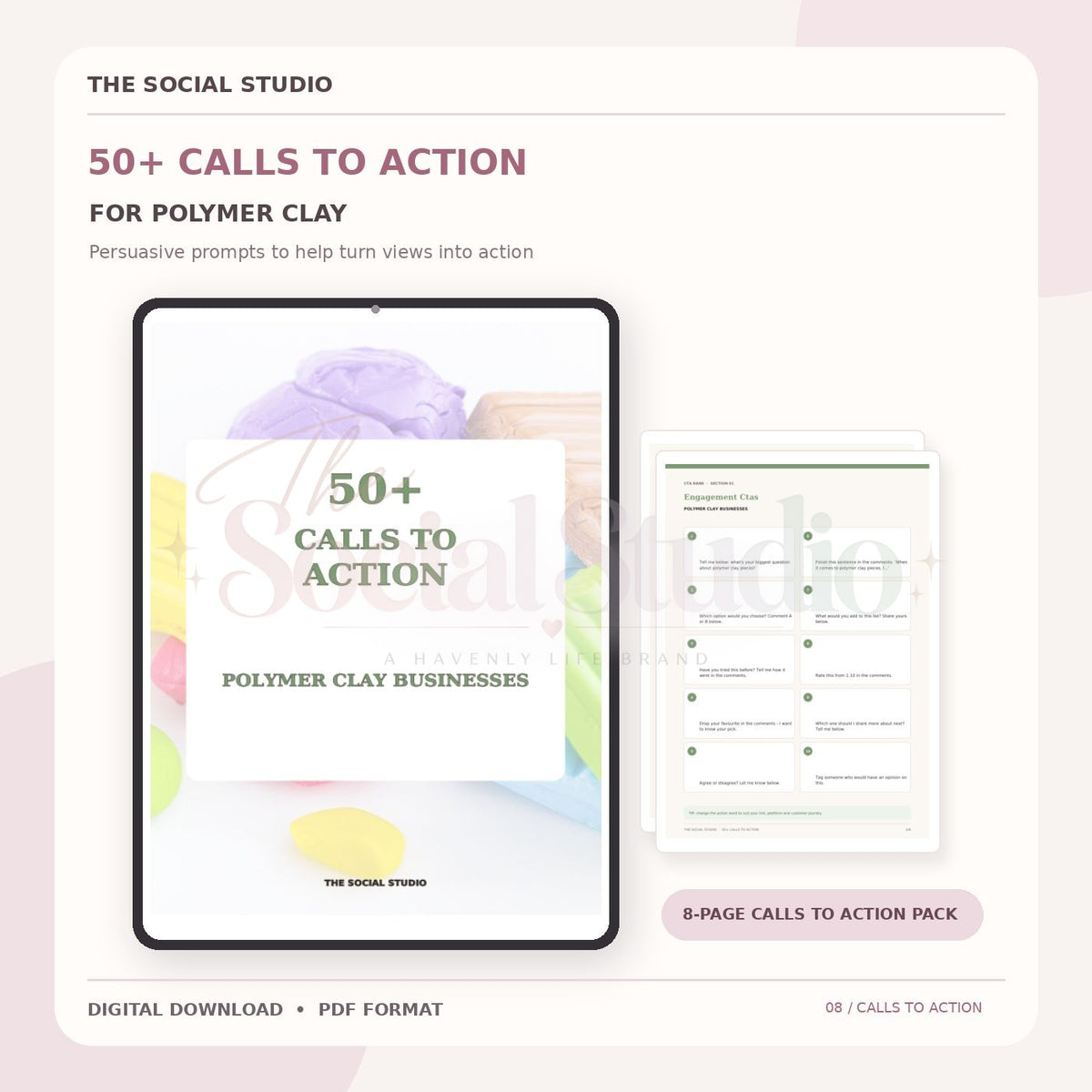 Polymer Clay – Calls to Action Pack | The Social Studio