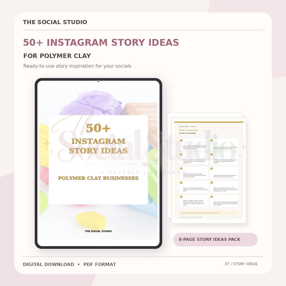 Polymer Clay – Instagram Story Ideas Pack | The Social Studio