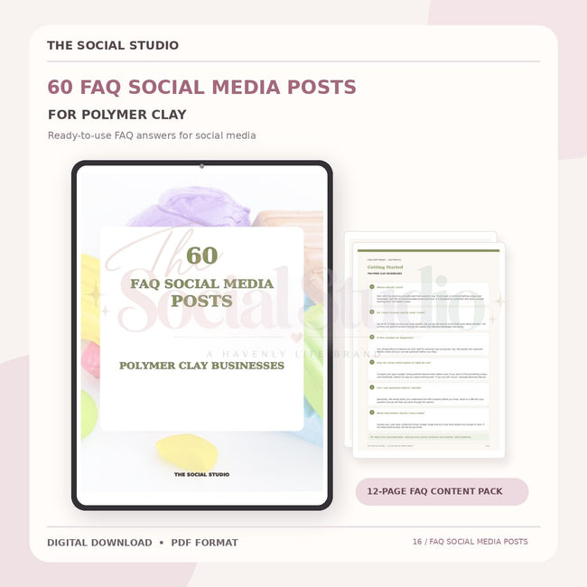 Polymer Clay – FAQ Social Media Post Pack | The Social Studio