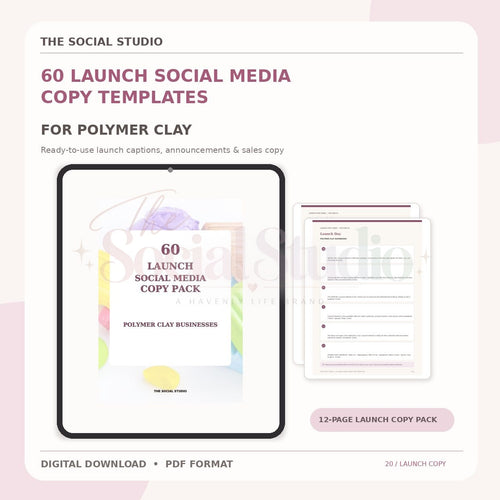 Polymer Clay – Launch Social Media Copy Pack | The Social Studio