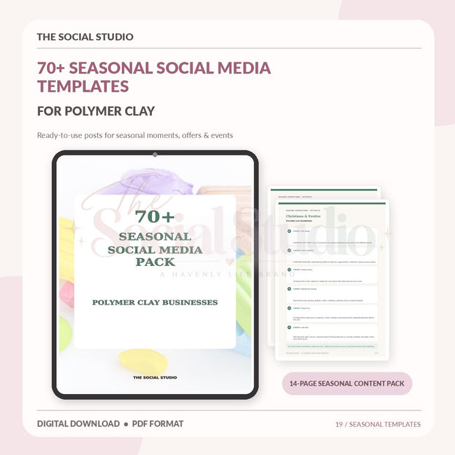 Polymer Clay – Seasonal Social Media Pack | The Social Studio
