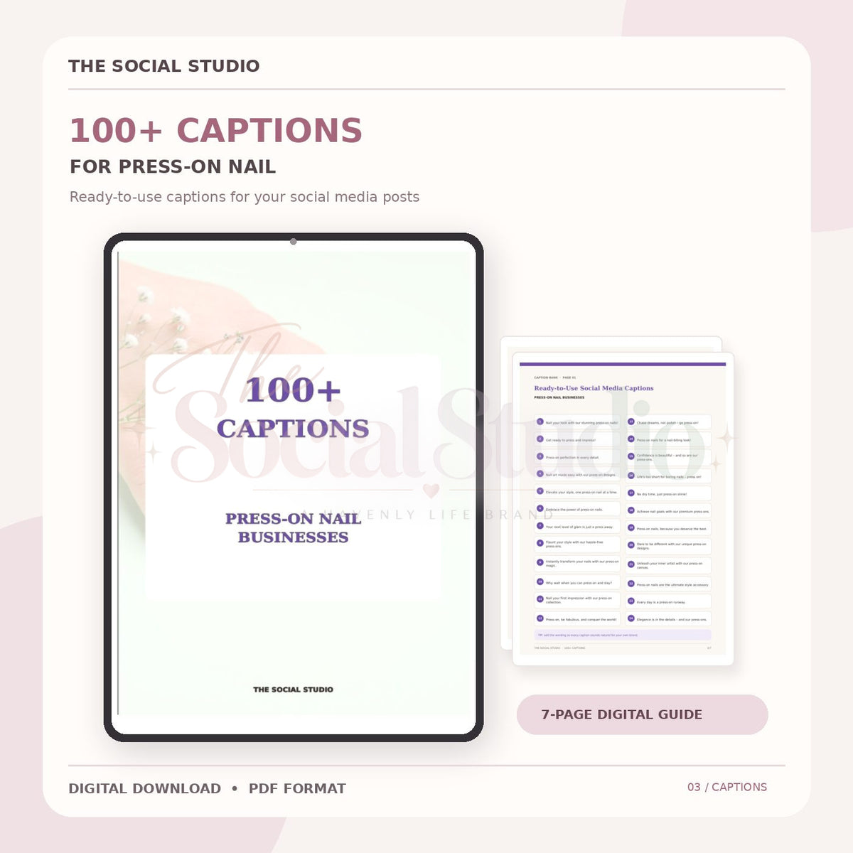 Press-On Nails – Caption Pack | The Social Studio