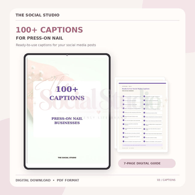 Press-On Nails – Caption Pack | The Social Studio