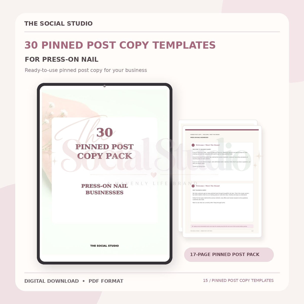 Press-On Nails – Pinned Post Copy Pack | The Social Studio