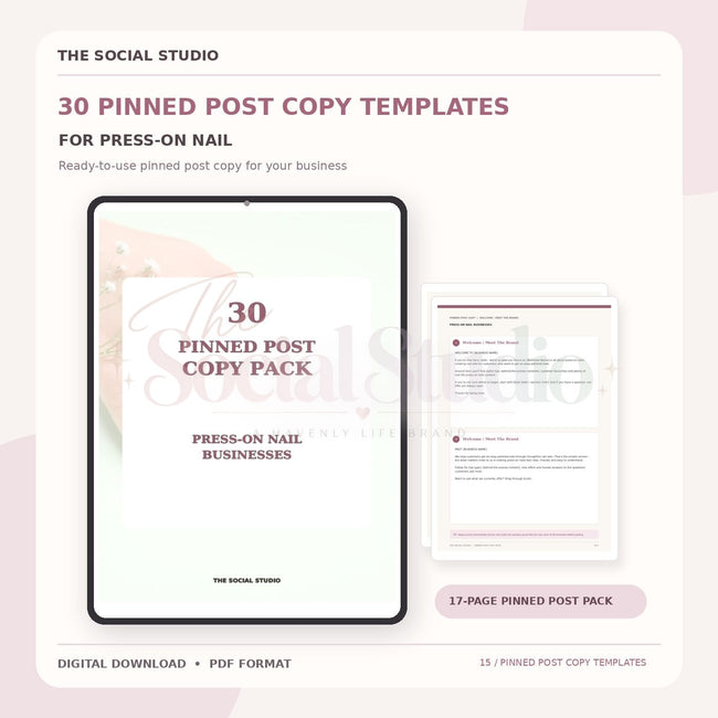 Press-On Nails – Pinned Post Copy Pack | The Social Studio