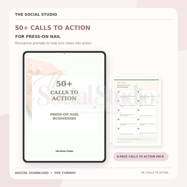 Press-On Nails – Calls to Action Pack | The Social Studio