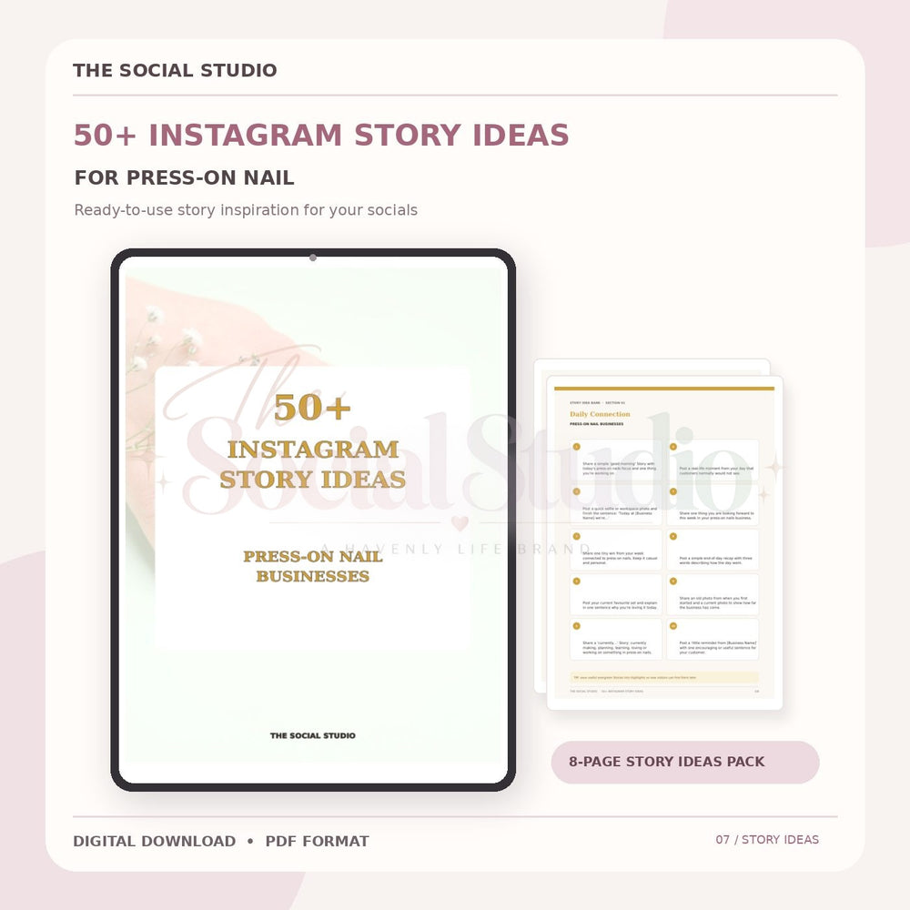 Press-On Nails – Instagram Story Ideas Pack | The Social Studio