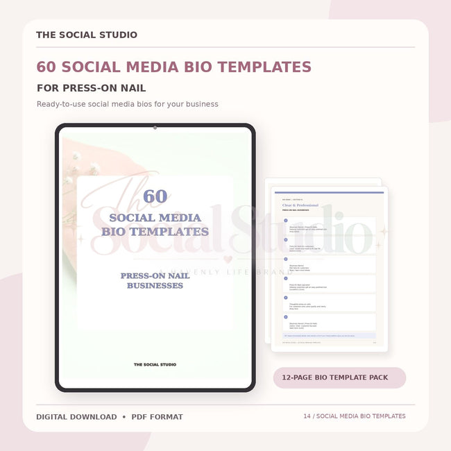 Press-On Nails – Social Media Bio Templates | The Social Studio