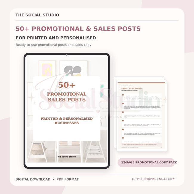 Printed & Personalised – Promotional & Sales Post Templates | The Social Studio