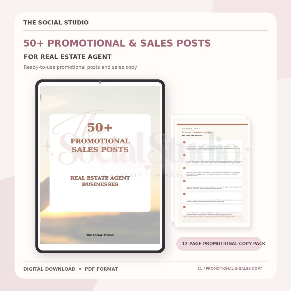 Real Estate – Promotional & Sales Post Templates | The Social Studio