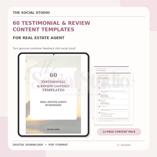 Real Estate – Testimonial & Review Content Templates | The Social Studio