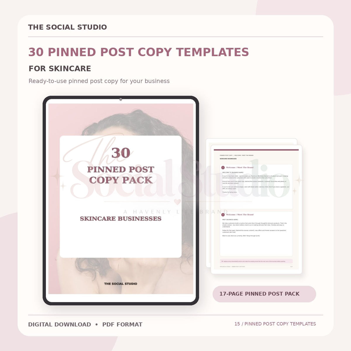 Skincare – Pinned Post Copy Pack | The Social Studio