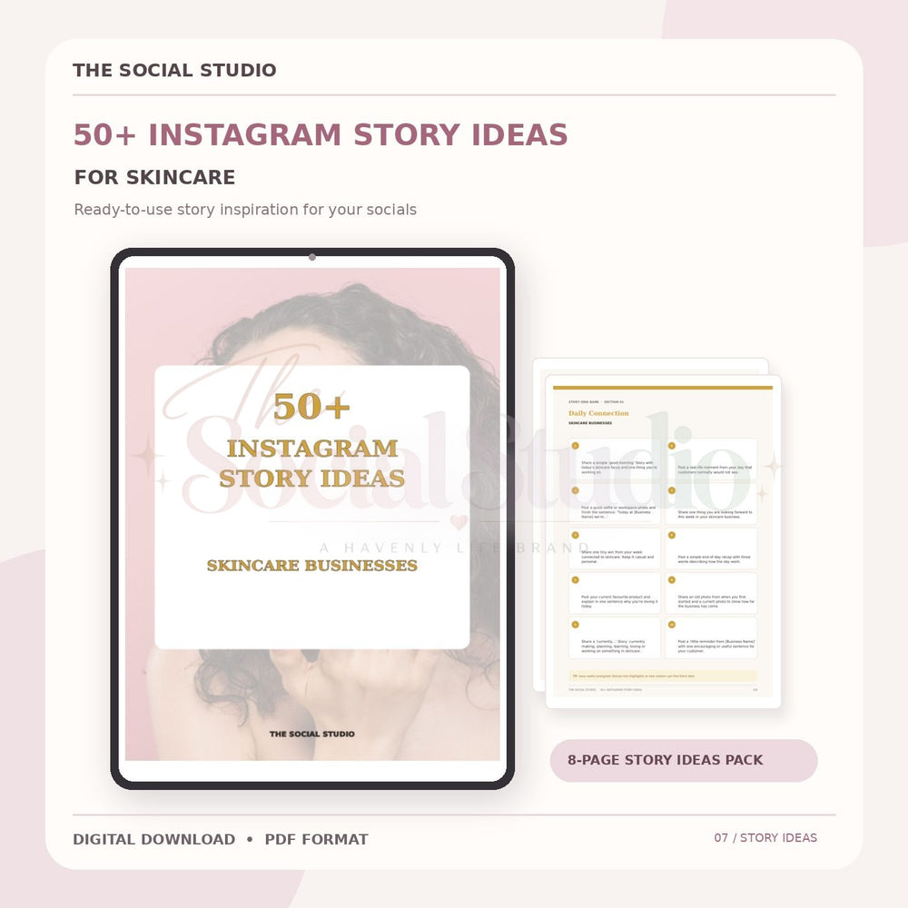 Skincare – Instagram Story Ideas Pack | The Social Studio