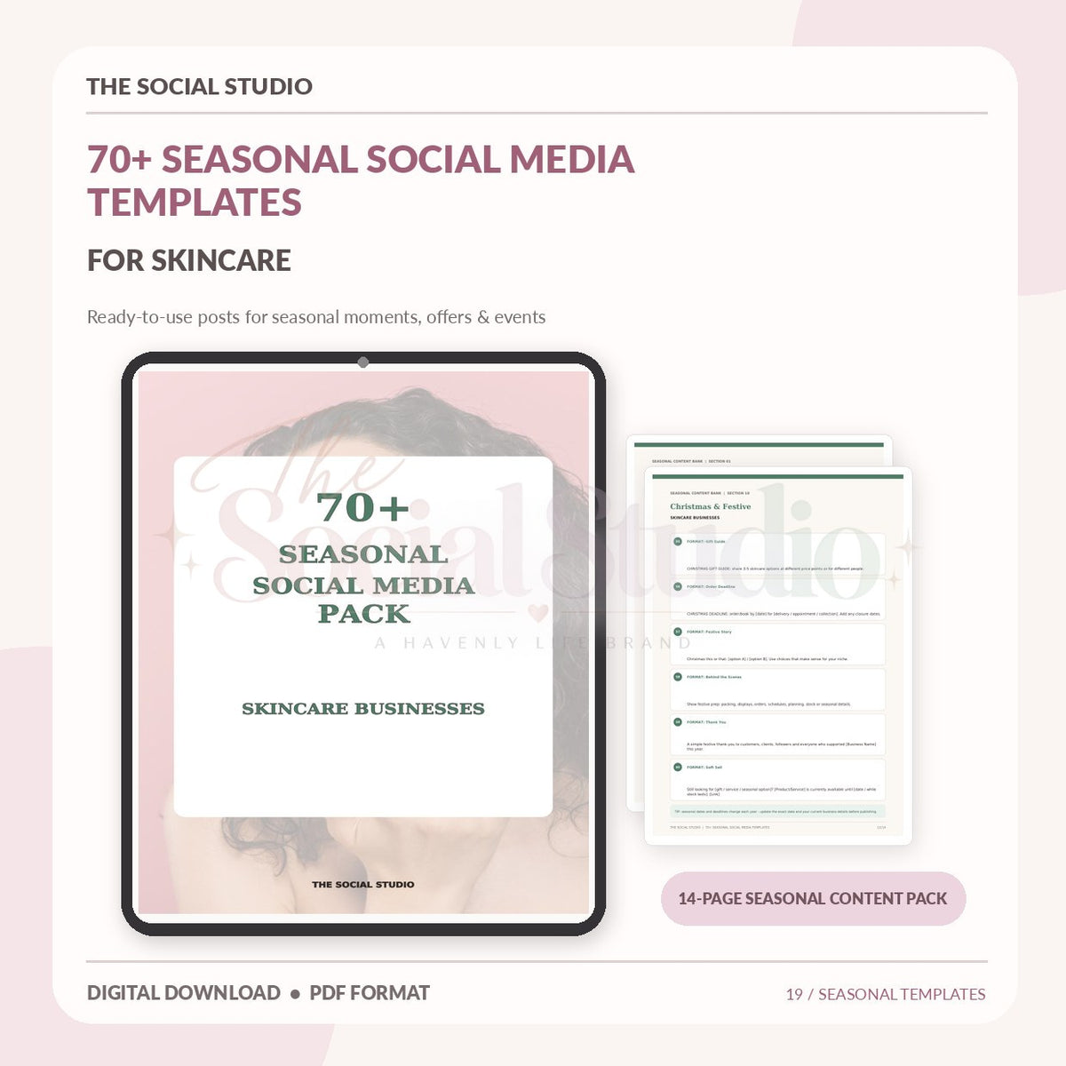 Skincare – Seasonal Social Media Pack | The Social Studio