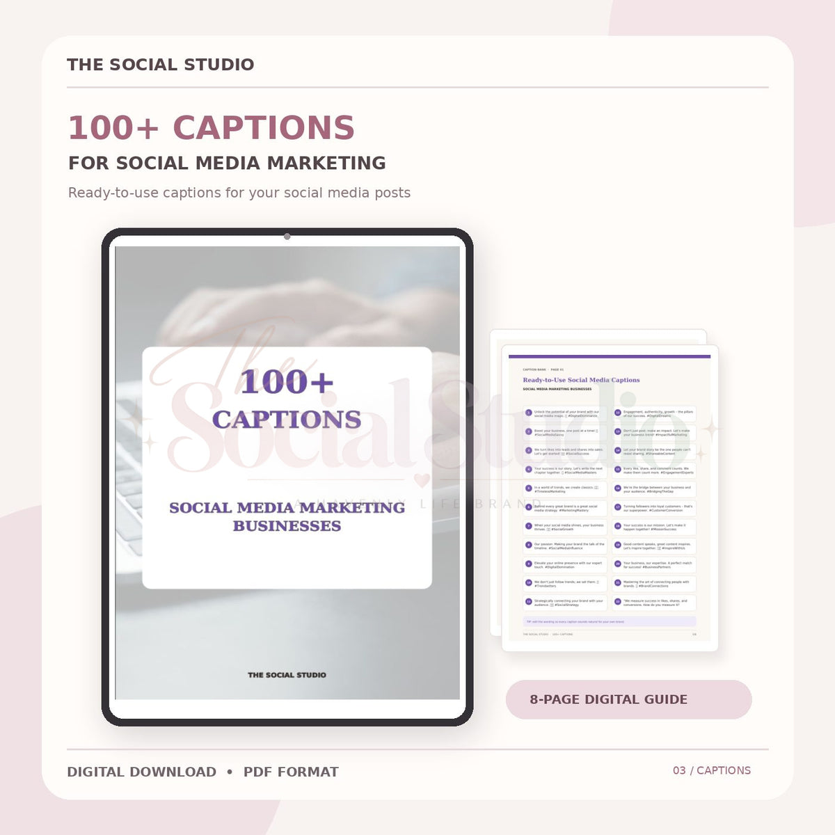 Social Media Marketing – Caption Pack | The Social Studio