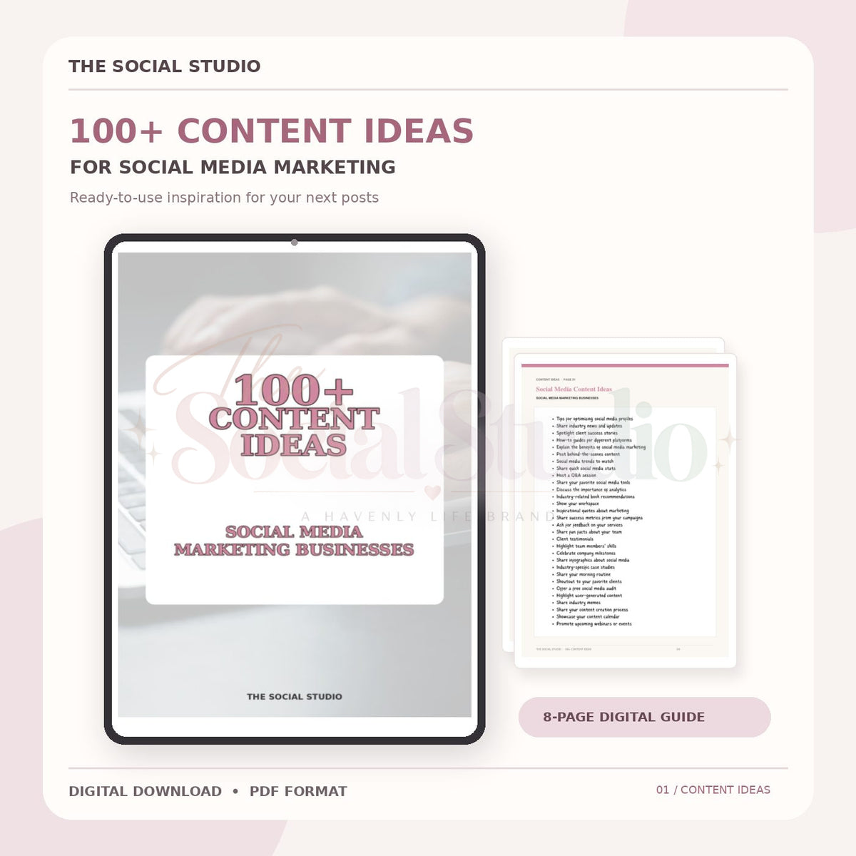 Social Media Marketing – Content Ideas Pack | The Social Studio