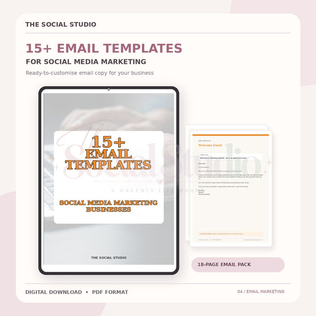Social Media Marketing – Email Templates Pack | The Social Studio