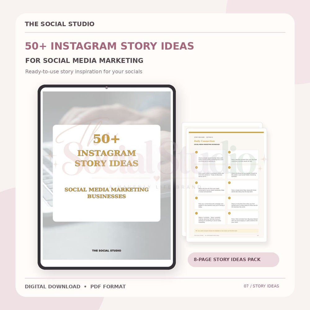 Social Media Marketing – Instagram Story Ideas Pack | The Social Studio