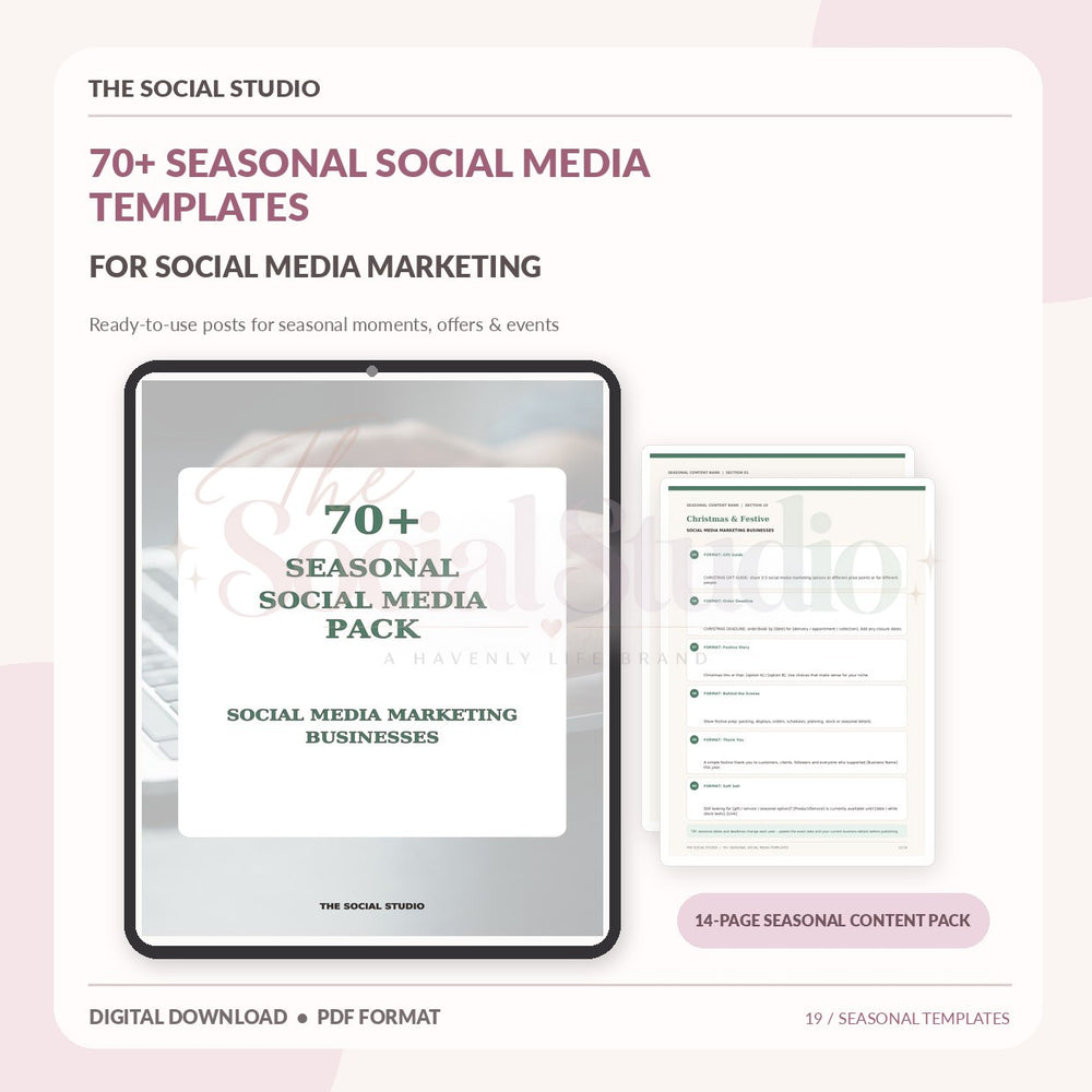 Social Media Marketing – Seasonal Social Media Pack | The Social Studio