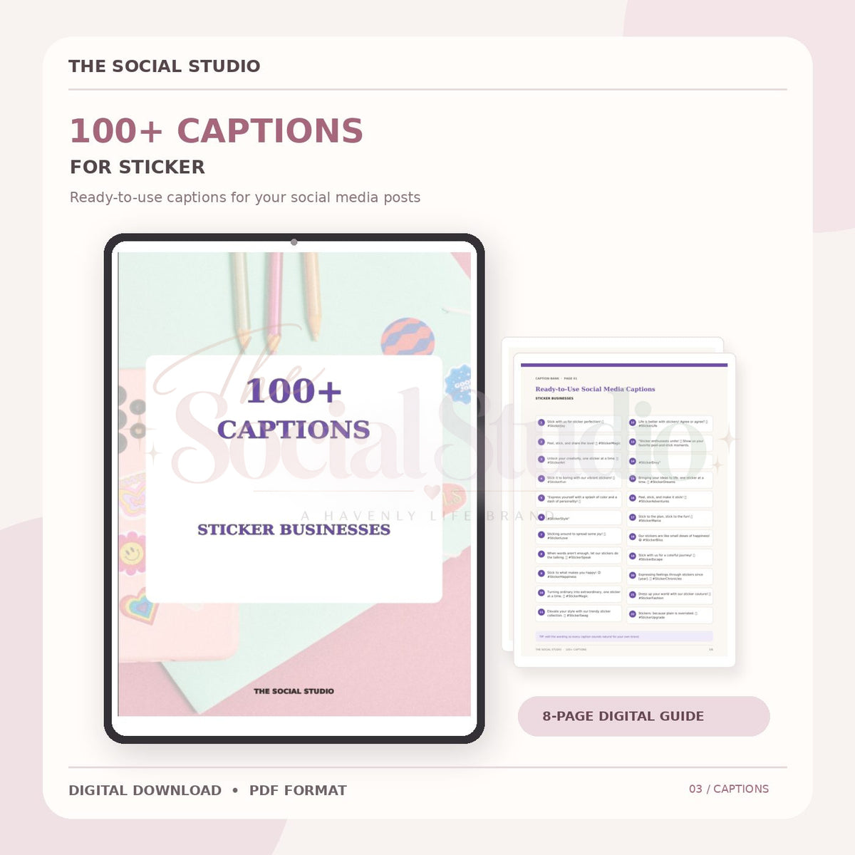 Stickers – Caption Pack | The Social Studio