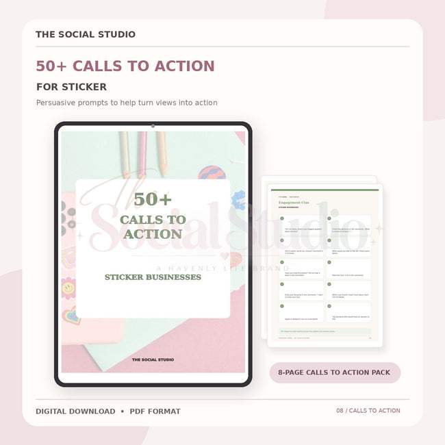 Stickers – Calls to Action Pack | The Social Studio