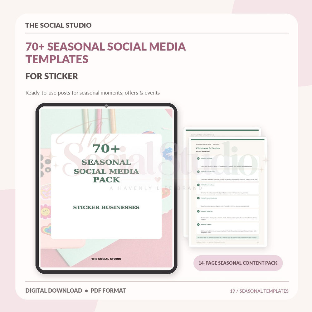 Stickers – Seasonal Social Media Pack | The Social Studio