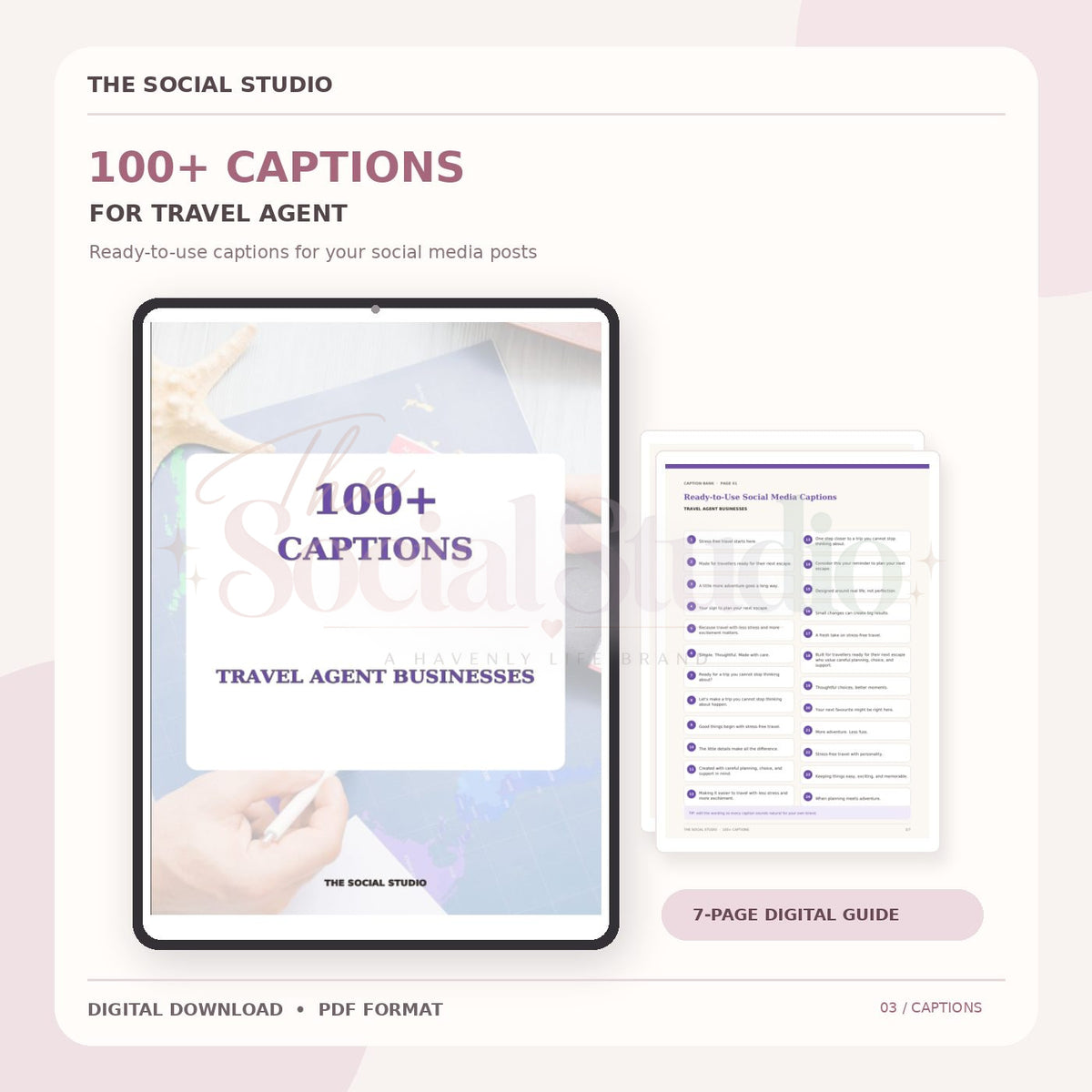 Travel Agents – Caption Pack | The Social Studio