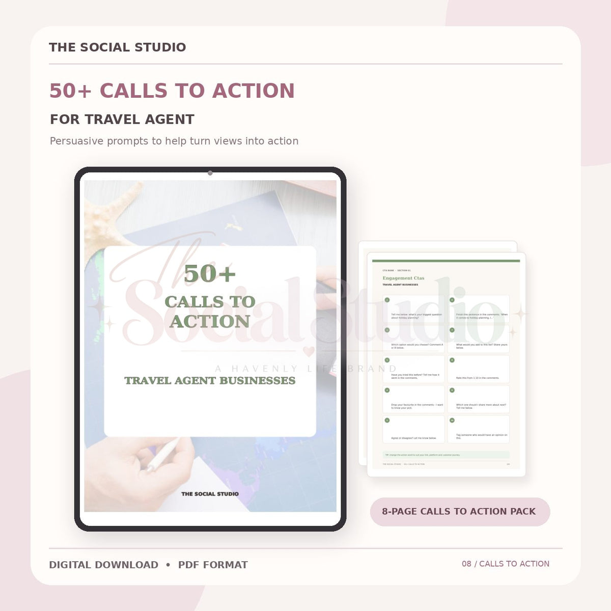 Travel Agents – Calls to Action Pack | The Social Studio