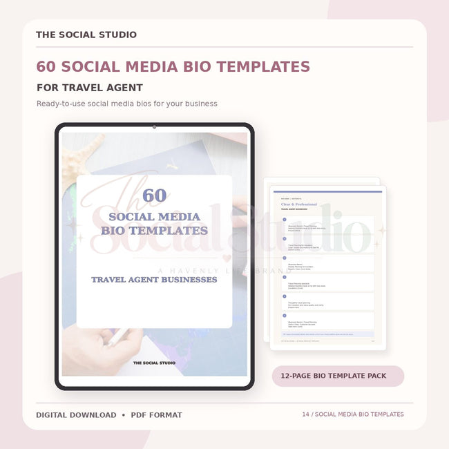 Travel Agents – Social Media Bio Templates | The Social Studio