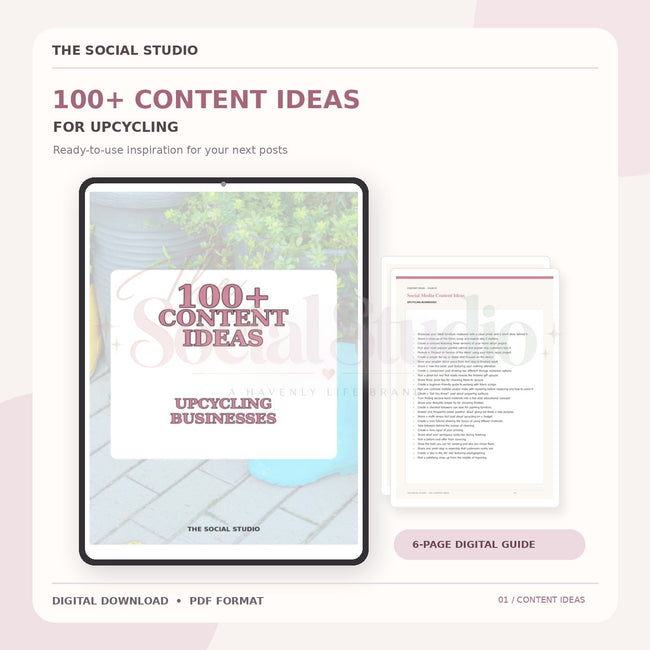 Upcycling – Content Ideas Pack | The Social Studio