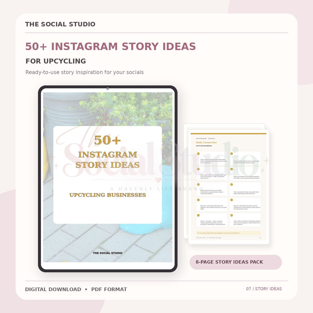Upcycling – Instagram Story Ideas Pack | The Social Studio