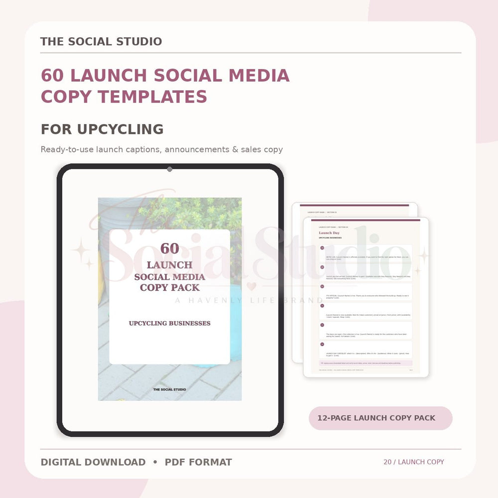 Upcycling – Launch Social Media Copy Pack | The Social Studio