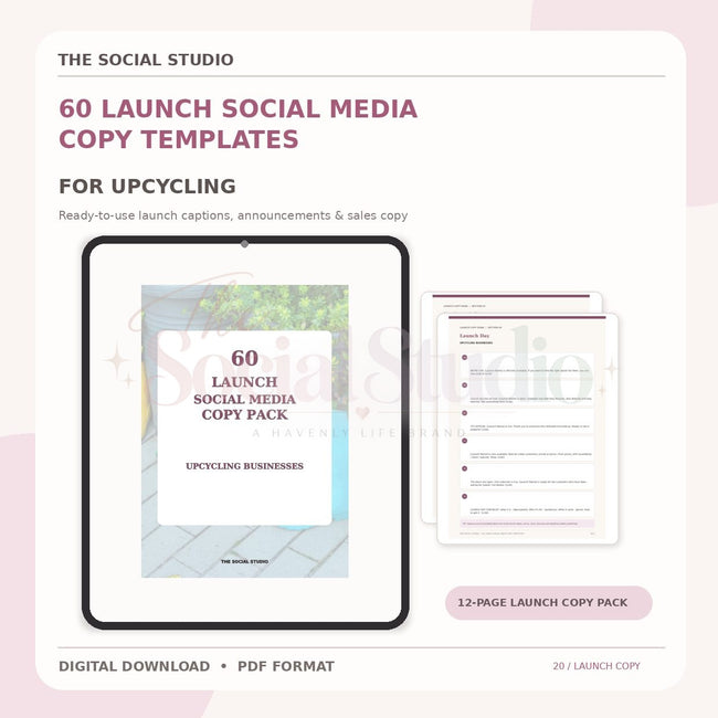 Upcycling – Launch Social Media Copy Pack | The Social Studio