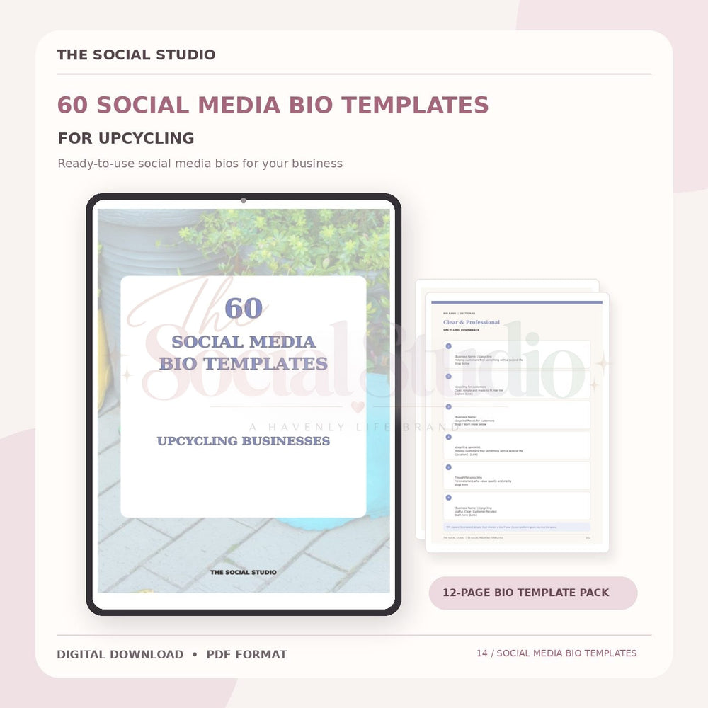 Upcycling – Social Media Bio Templates | The Social Studio