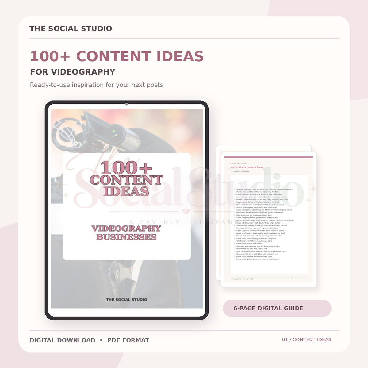 Videography – Content Ideas Pack | The Social Studio