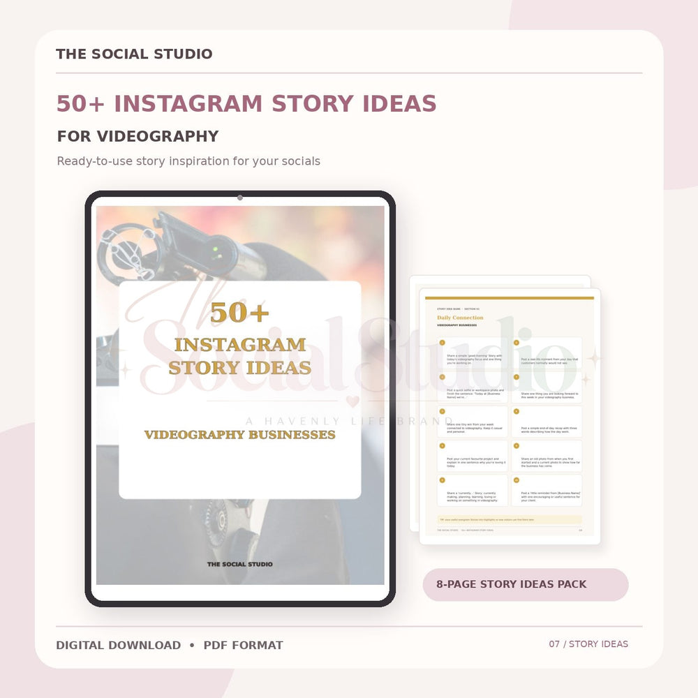 Videography – Instagram Story Ideas Pack | The Social Studio