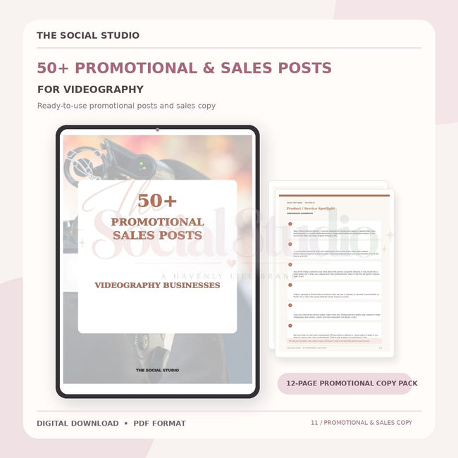 Videography – Promotional & Sales Post Templates | The Social Studio